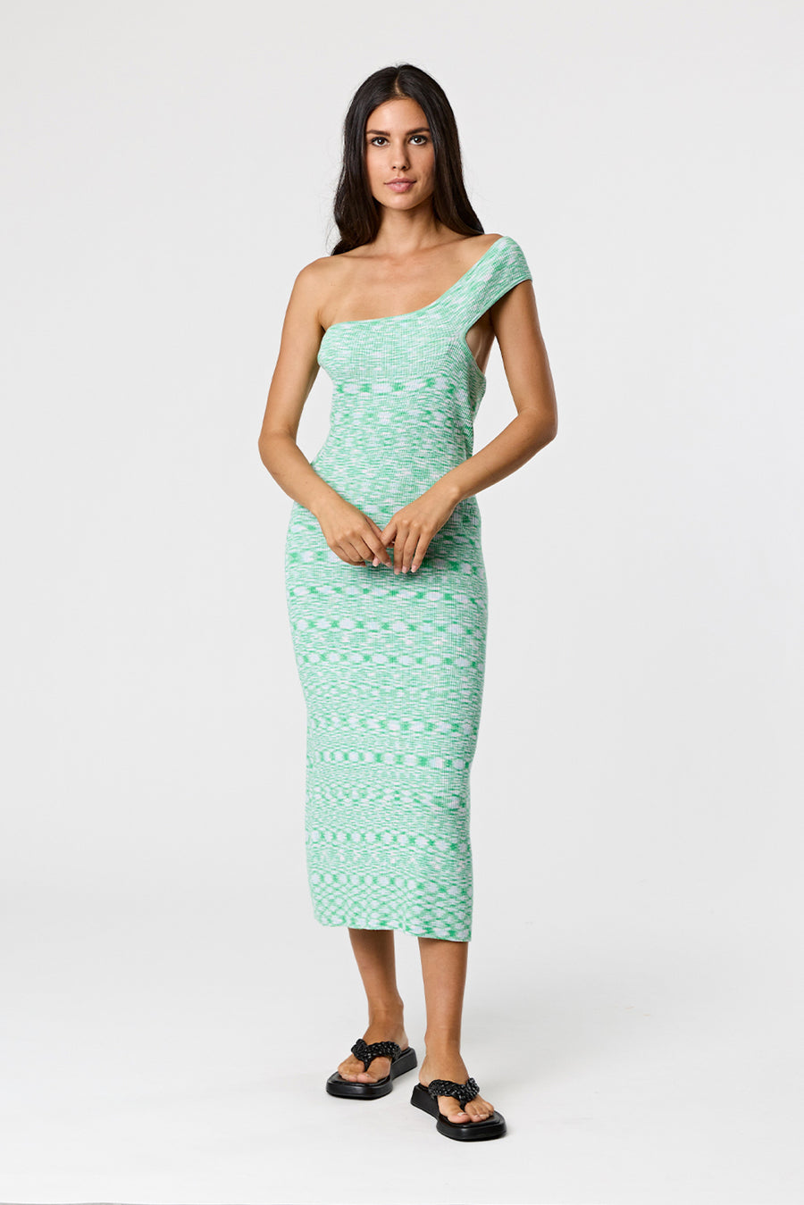 KEYA DRESS - LIME STATIC