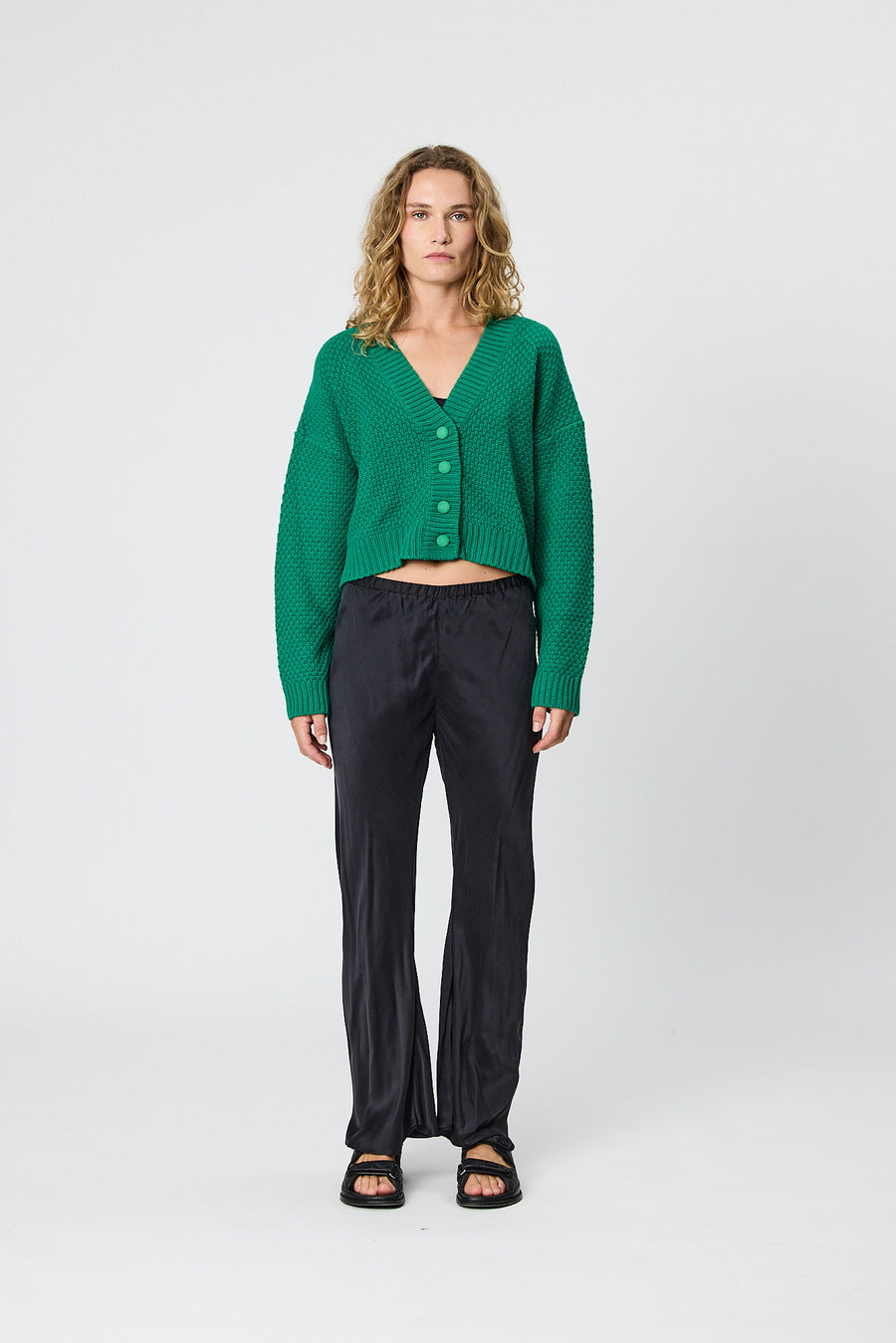 MILLY KNIT CARDI - EMERALD