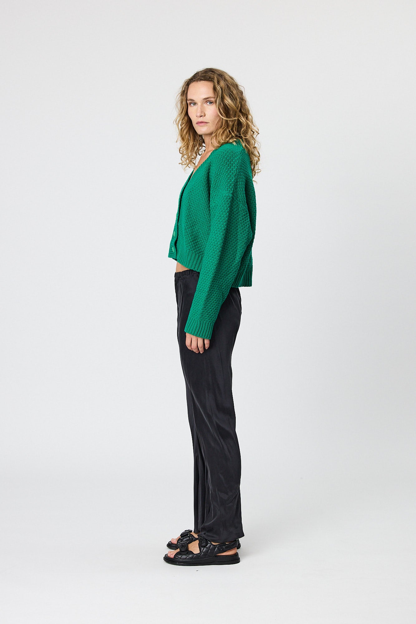 MILLY KNIT CARDI - EMERALD